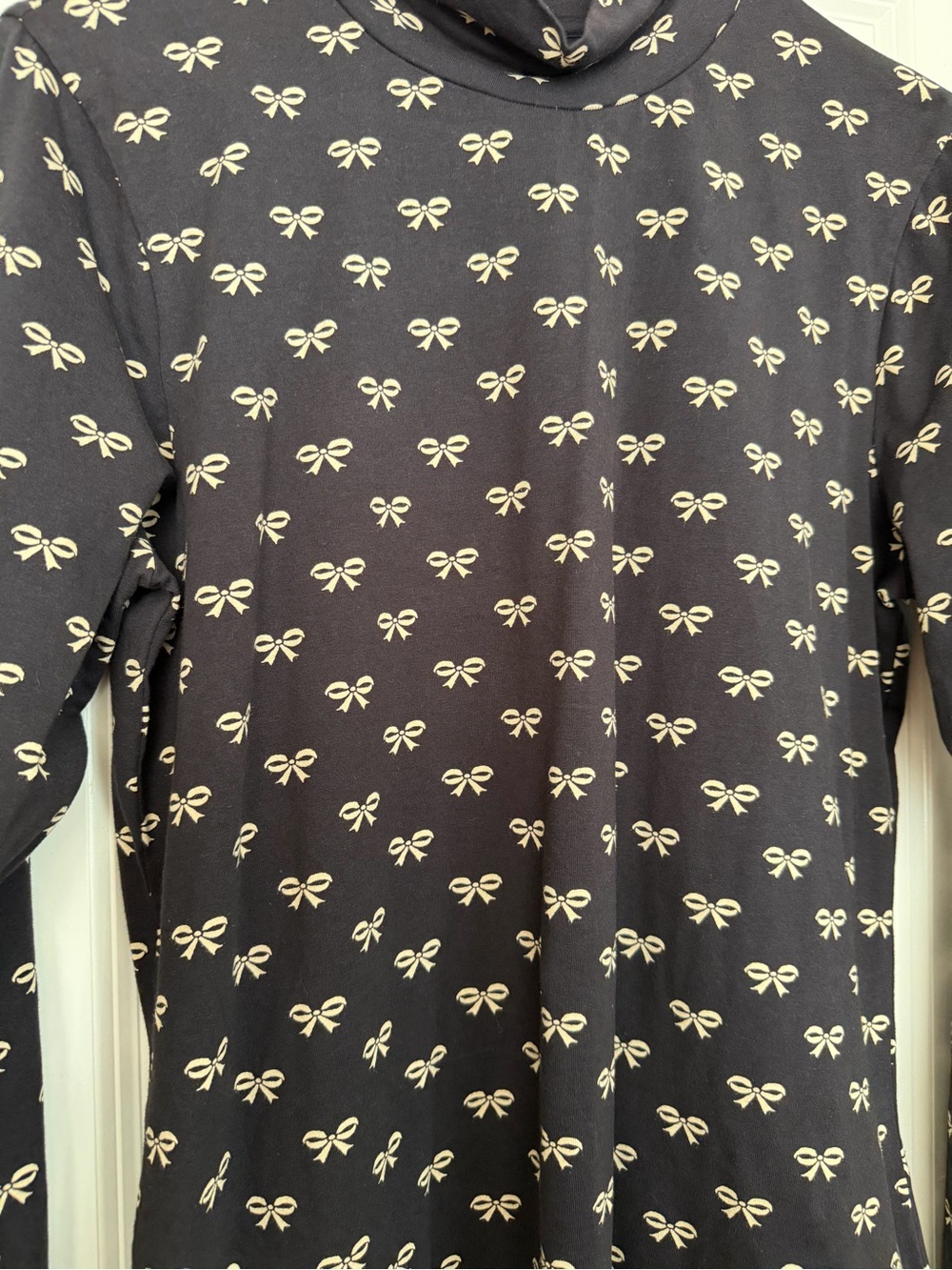 Maeve Black Bow-Print Turtleneck Sweater - Picture 3 of 7